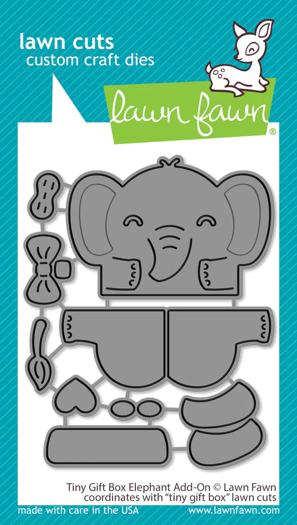 Dies: Lawn Fawn-Tiny Gift Box Elephant Add-On