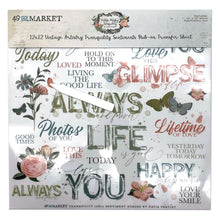 Load image into Gallery viewer, Embellishments: 49 and Market-Vintage Artistry Tranquility Rub-Ons 12&quot;X12&quot; 1/Sheet
