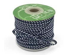 Load image into Gallery viewer, Ribbon: Purple Pinky Promises-1/8 Inch Mini Diagonal Stripes Ribbon with Woven Edg—Navy
