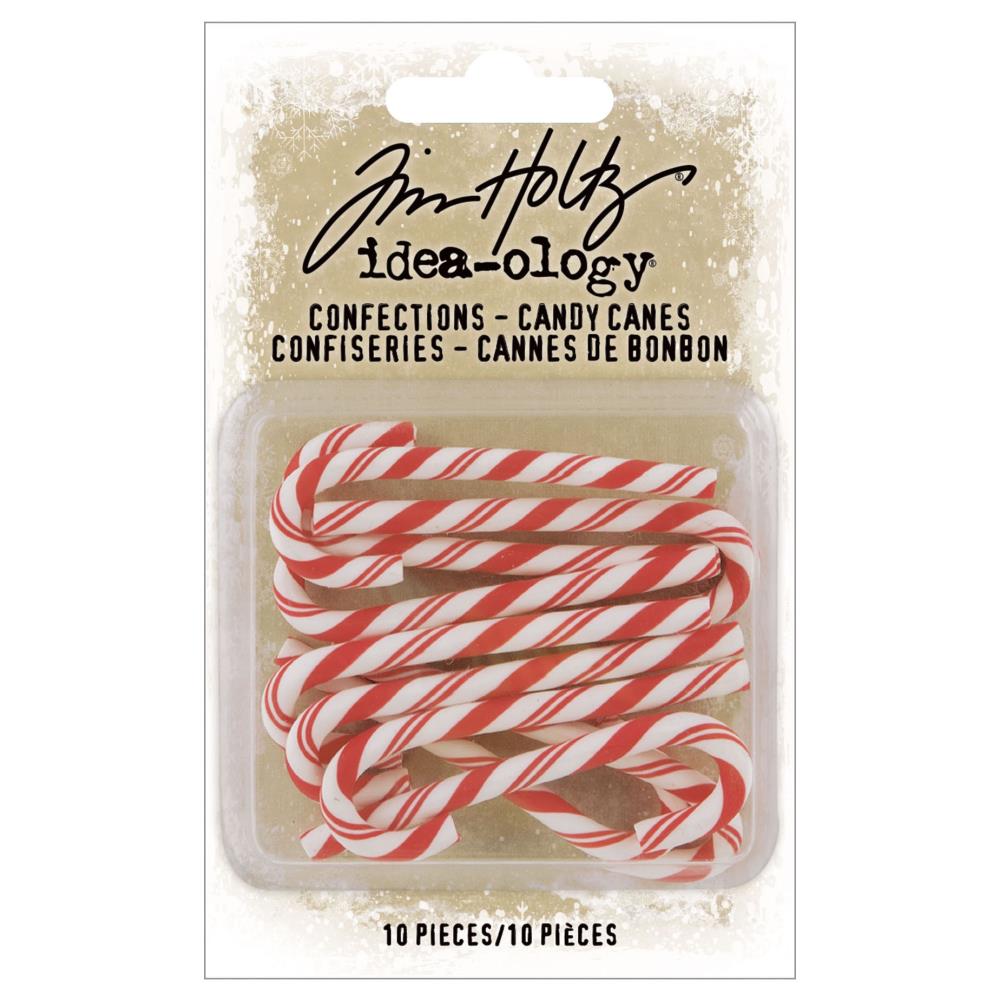 Embellishments: Tim Holtz Idea-Ology Confections-Candy Canes 10/Pkg