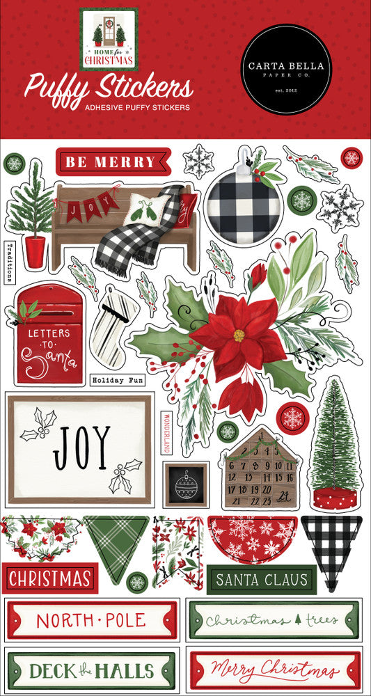 Discount Puffy Stickers:Carta Bella-Home for Christmas