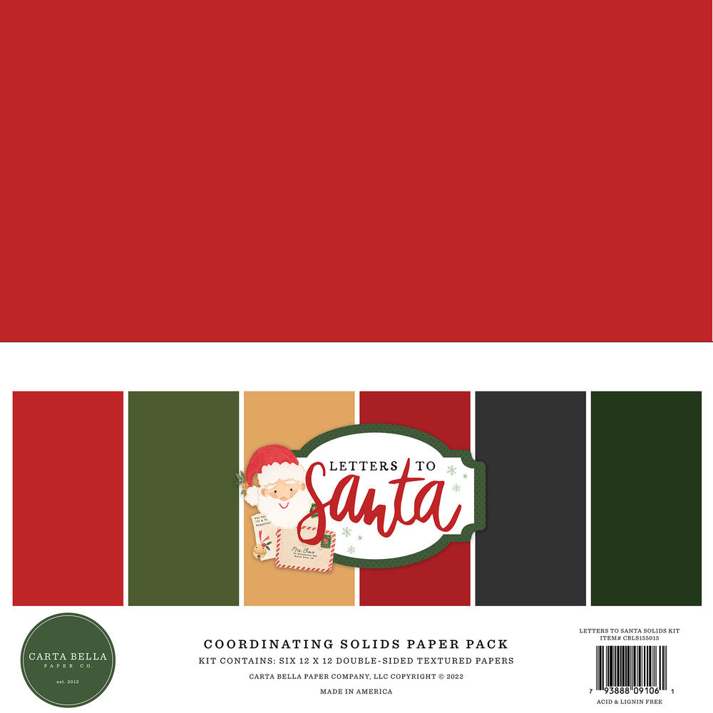 12x12 Cardstock: Carta Bella-Letters To Santa