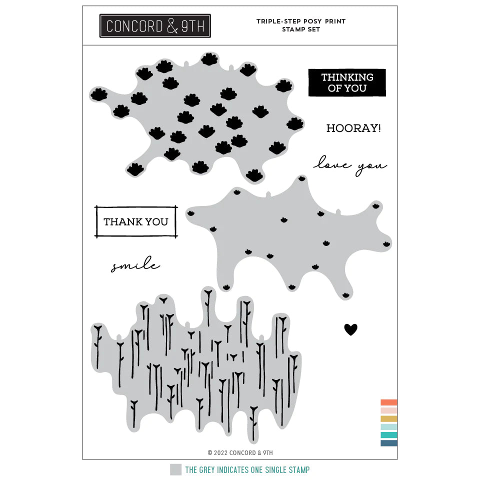 Stamps: Concord & 9th-Triple-Step Posy Print Stamp Set