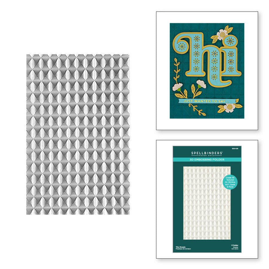 Embossing Folders: Spellbinders-Tile Mosaic 3D Embossing Folder
