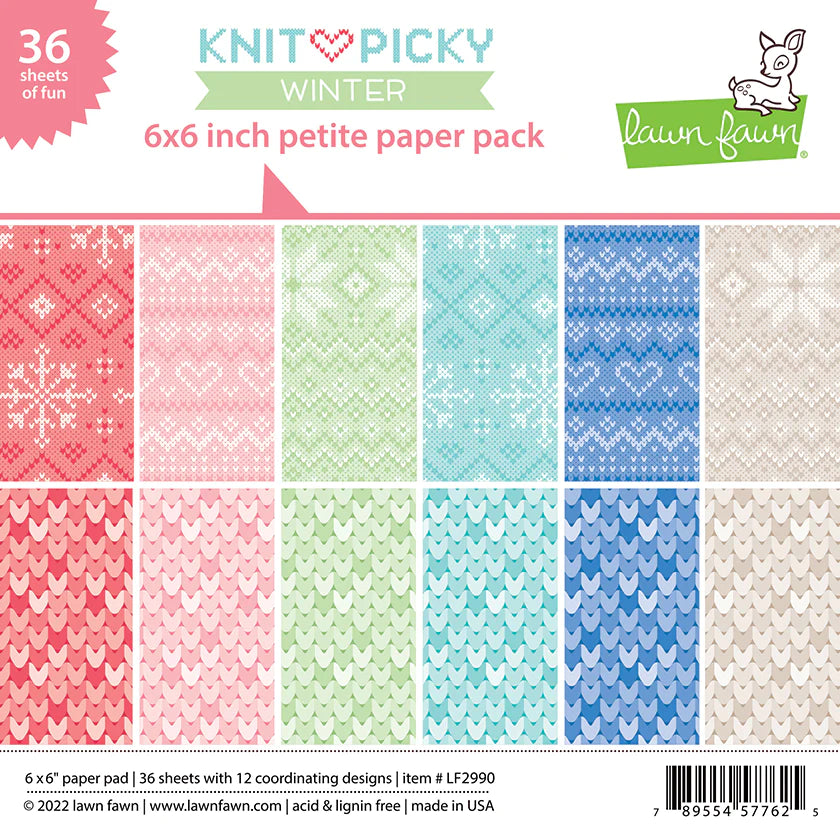 6x6 Paper: Lawn Fawn-Knit Picky Winter Petite Pack