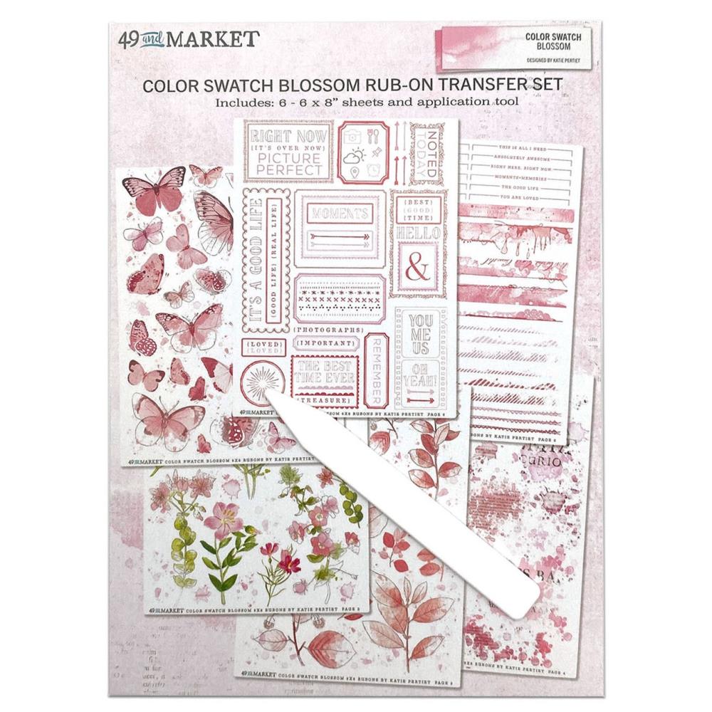 Embellishments: 49 and Market Color Swatch-Blossom Rub-Ons 6