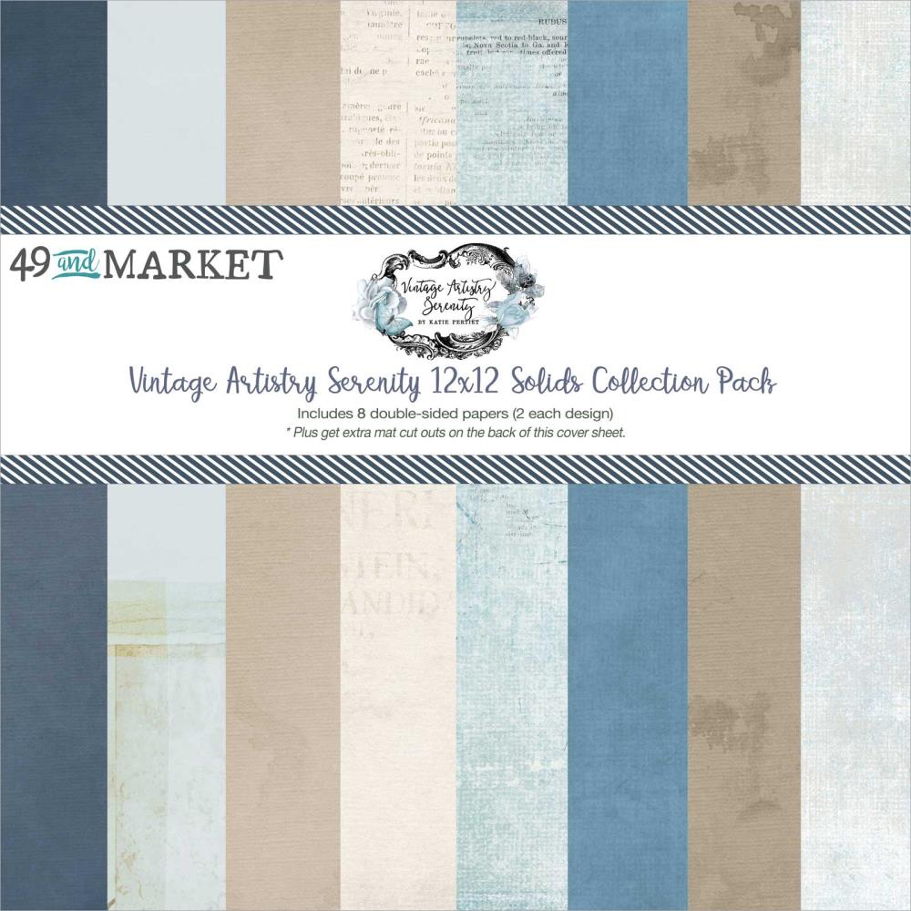12x12 Cardstock: 49 And Market Collection Pack-Vintage Artistry Serenity