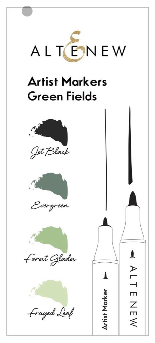Coloring Tools: Artist Alcohol Markers Green Fields Set