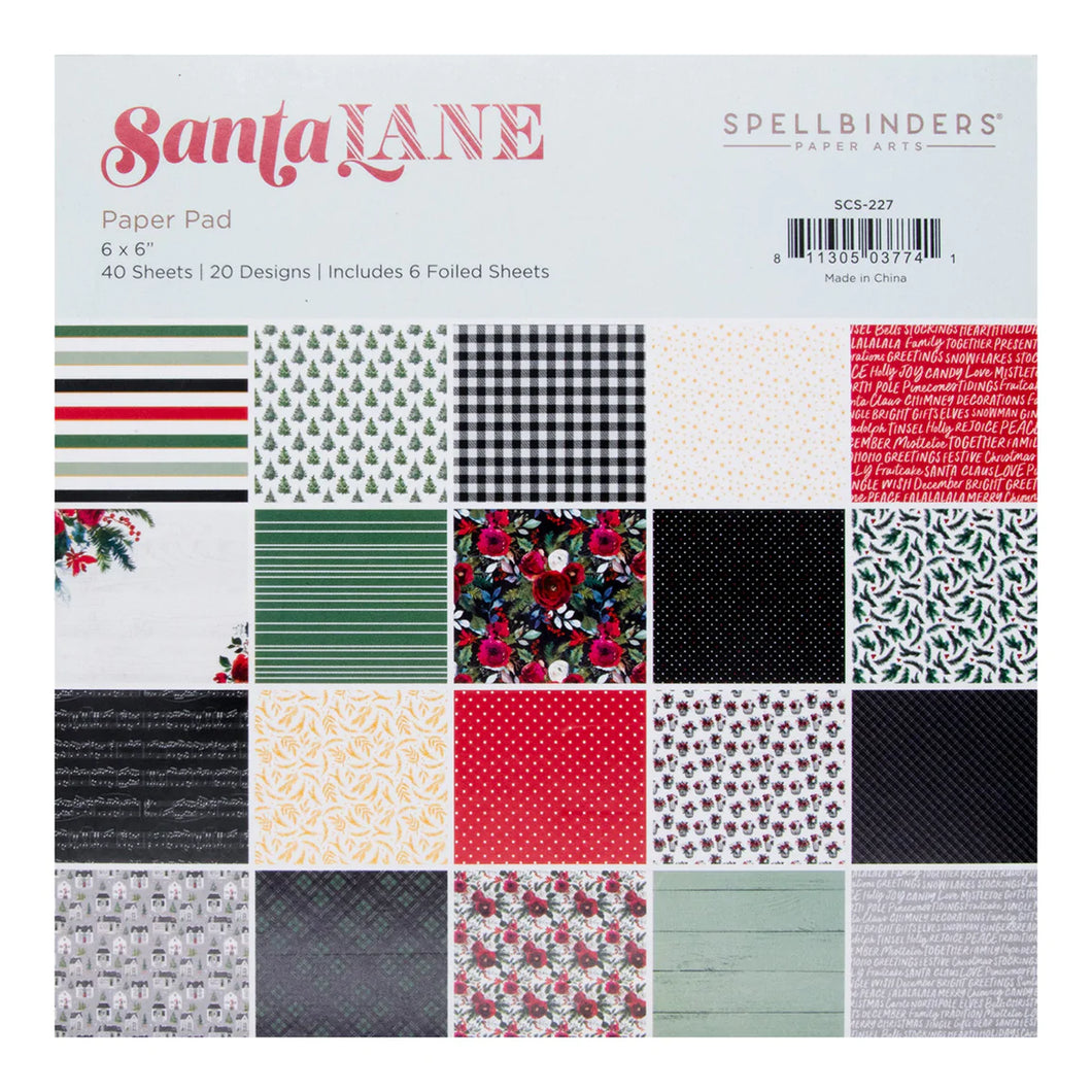 6x6 Paper: Spellbinders-Santa Lane Paper Pad