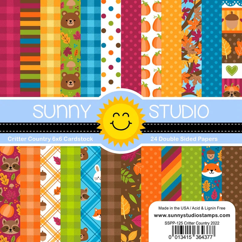 6x6 paper: Sunny Studio-CRITTER COUNTRY PAPER