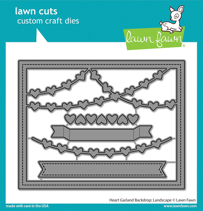 Dies: Lawn Fawn-Heart Garland Backdrop: Landscape