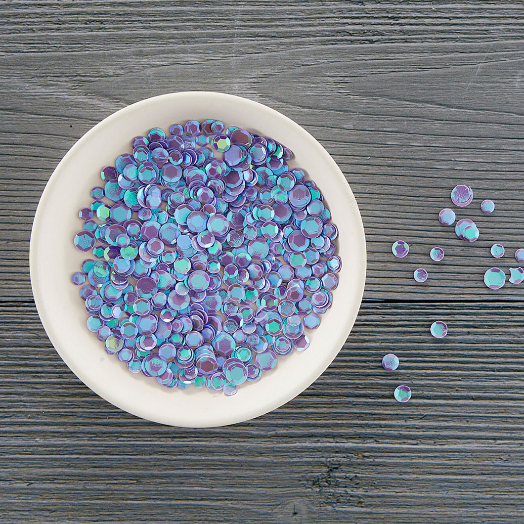 Embellishments: Spellbinders-Purple Opalescent Color Essentials Sequins
