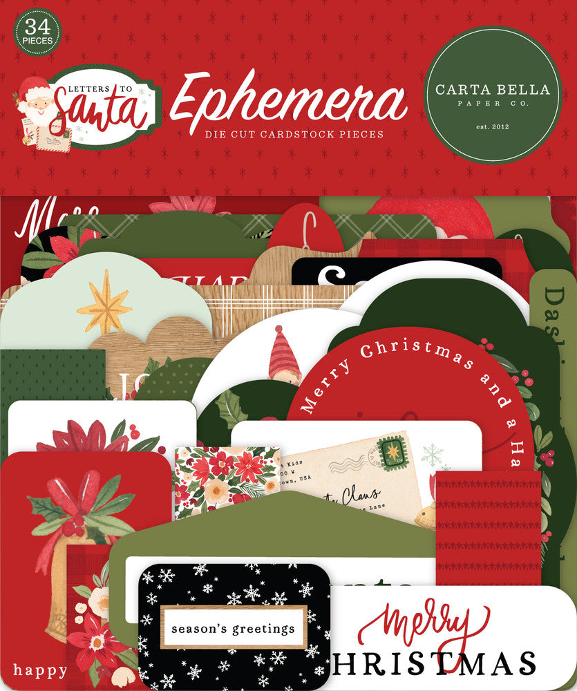 Embellishments: Carta Bella-Ephemera-Letters To Santa