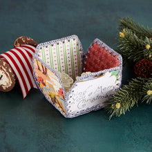 Load image into Gallery viewer, Dies: Spellbinders VINTAGE HANDCRAFTED SQUARE BASE AND SIDES BOWL DEEP ETCHED DIES FROM THE CHRISTMAS FLEA MARKET FINDS COLLECTION BY CATHE HOLDEN

