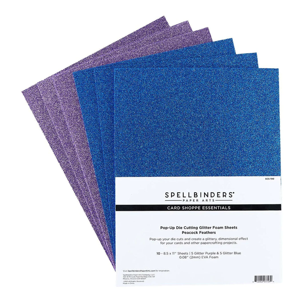Embellishments: Spellbinders-Pop Up Die Cutting Glitter Foam Sheets