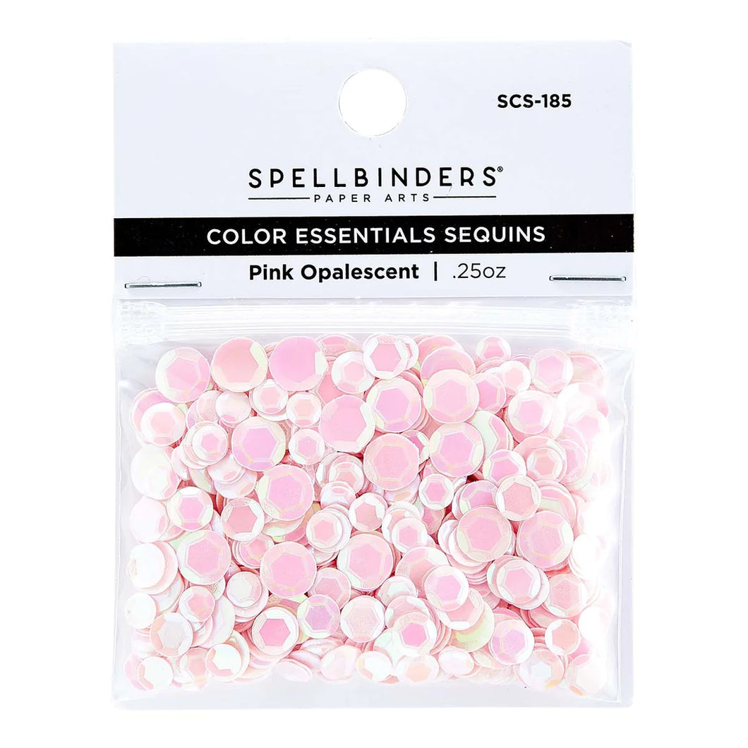 Embellishments: Spellbinders-Color Essentials Sequins-Pink Opalescent