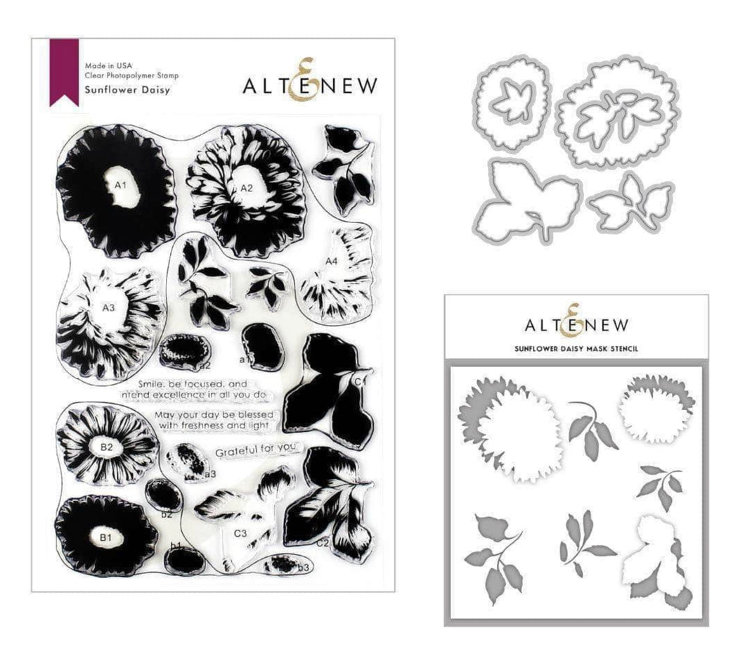 Stamp and Die Combo: Altenew-Sunflower Daisy Stamp & Die & Mask Stencil Bundle