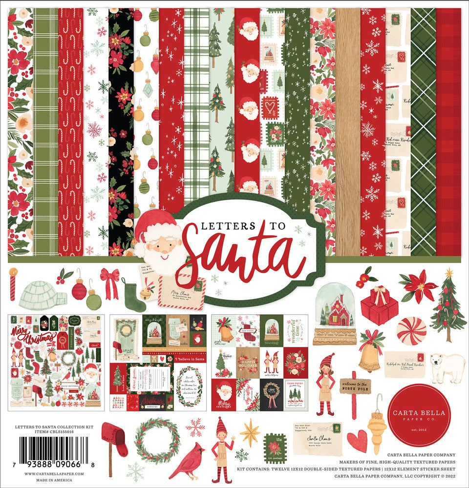 12 x 12 Paper: Carta Bella-Letters To Santa Collection Kit