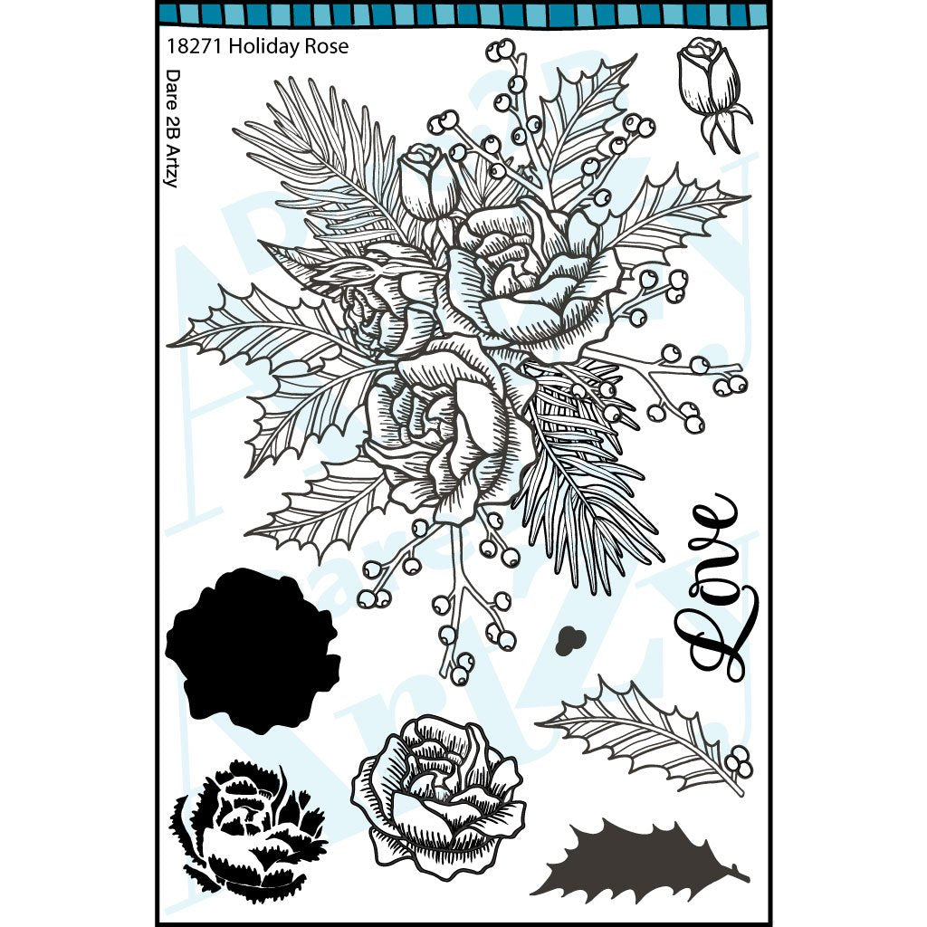Holiday Rose Stamp Set