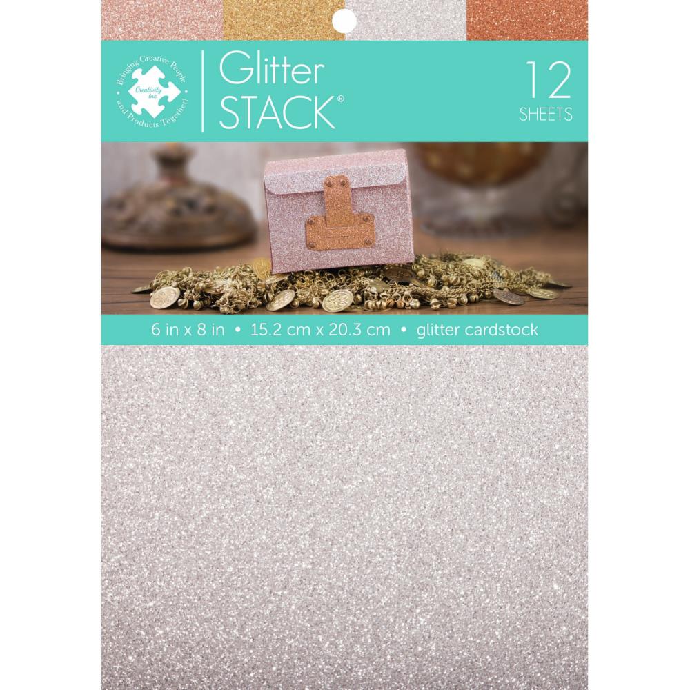 Specialty Paper: 6x8 DCWV Specialty Card Stack-Glitter Stack-12/Pkg