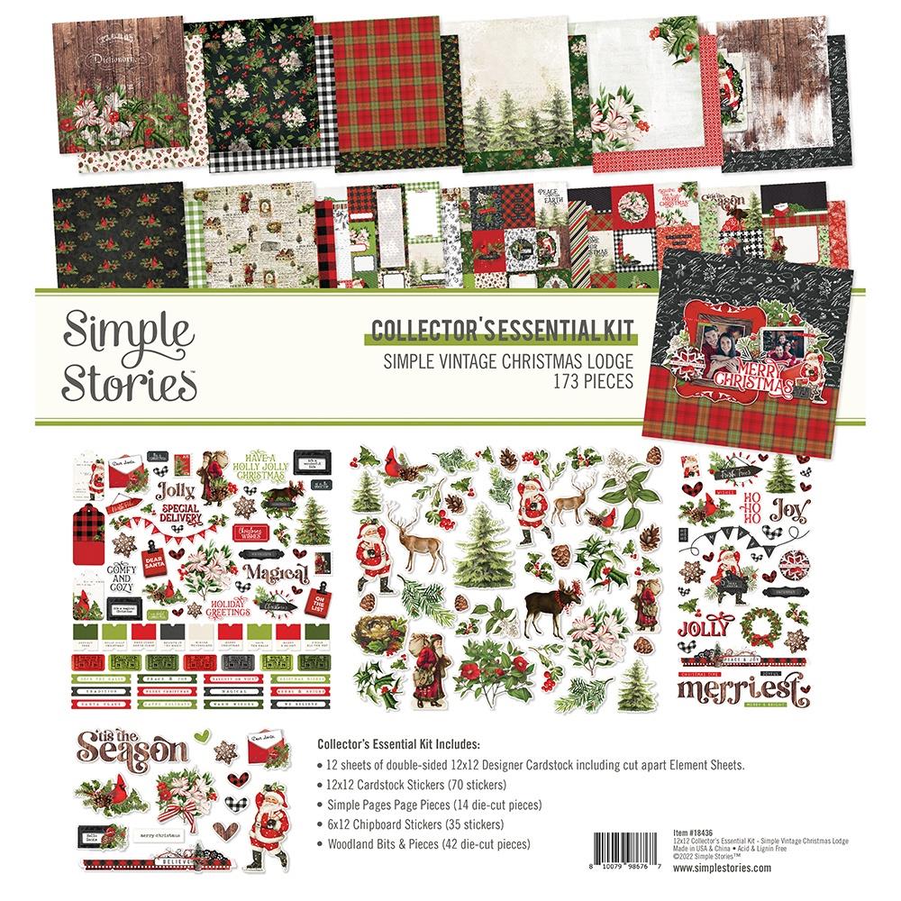 Scrapbook Kits: Simple Stories Collector's Essential Kit 12x12-Simple Vintage Christmas Lodge