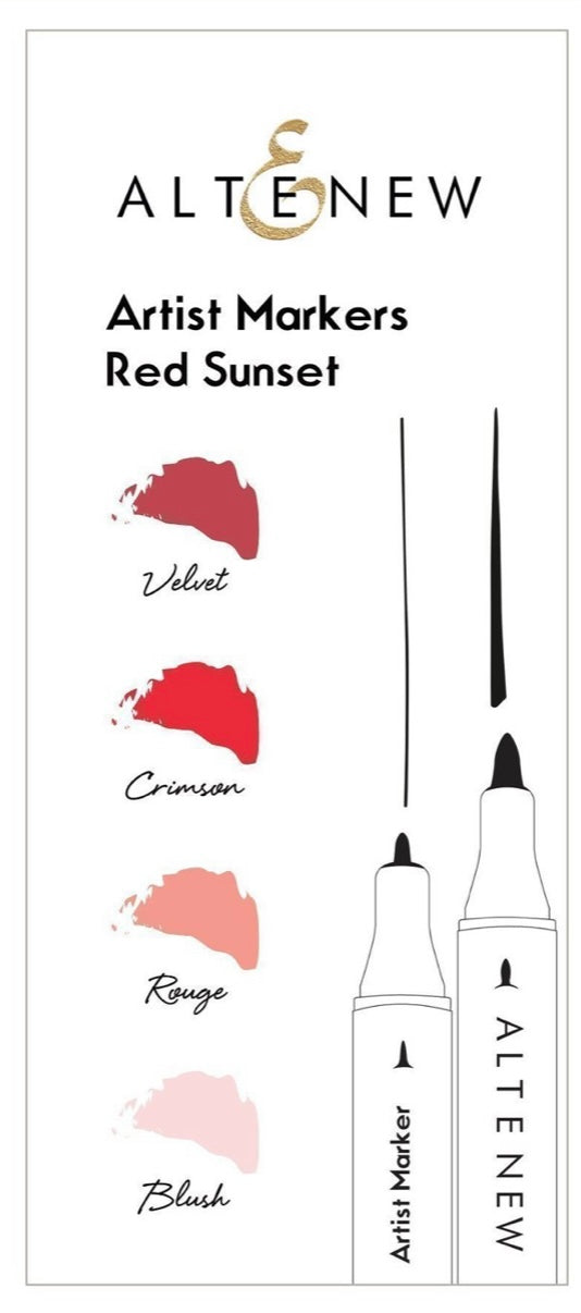 Coloring Tools: Artist Alcohol Markers Red Sunset Set