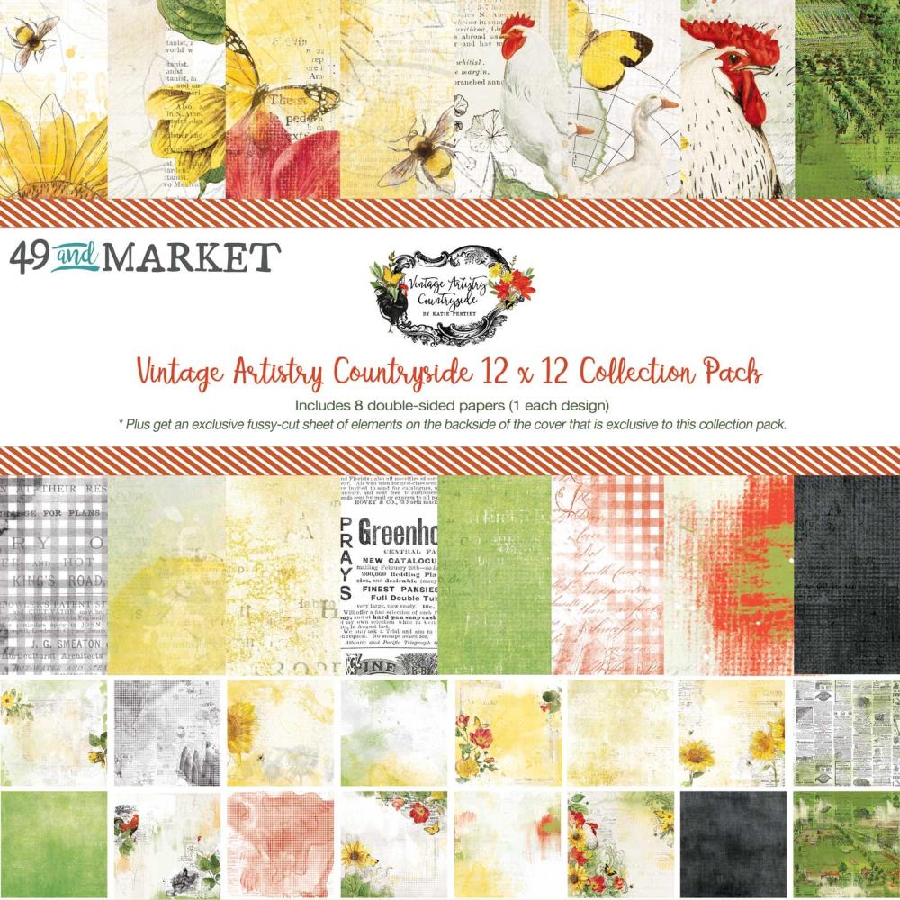 12x12 Paper: 49 And Market Vintage Artistry Countryside Collection Pack 12