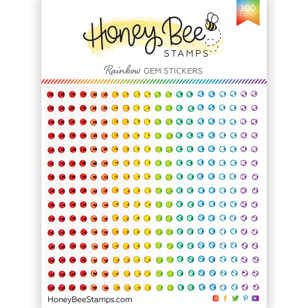 Embellishments: 300 Count Gem Stickers-Rainbow