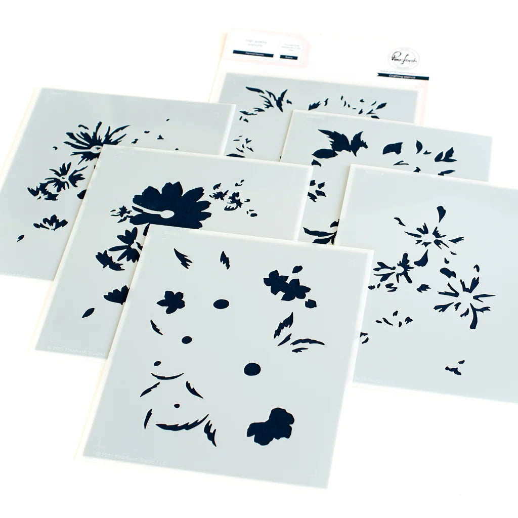 Stencils: Pinkfresh Studio-PAINTED DAISIES LAYERING STENCIL