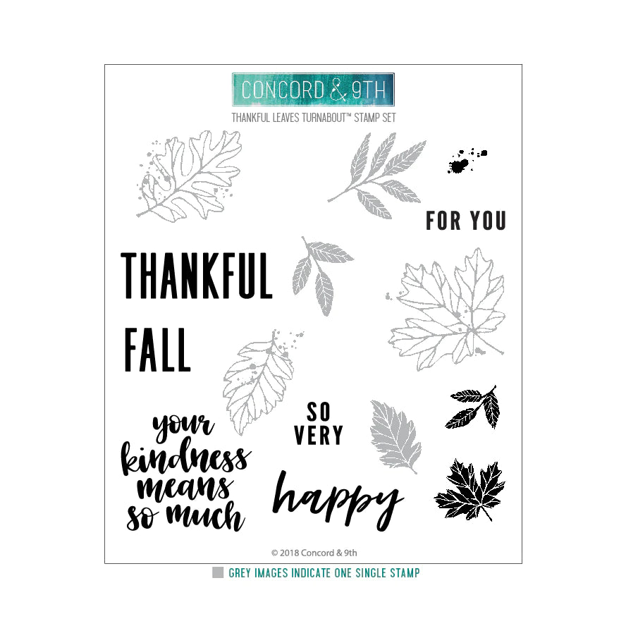 Turnabout™ Stamps: Concord & 9th-Thankful Leaves Turnabout™ Stamp Set