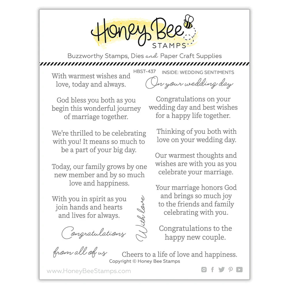 Stamps: Honey Bee Stamps-Inside Wedding Sentiments
