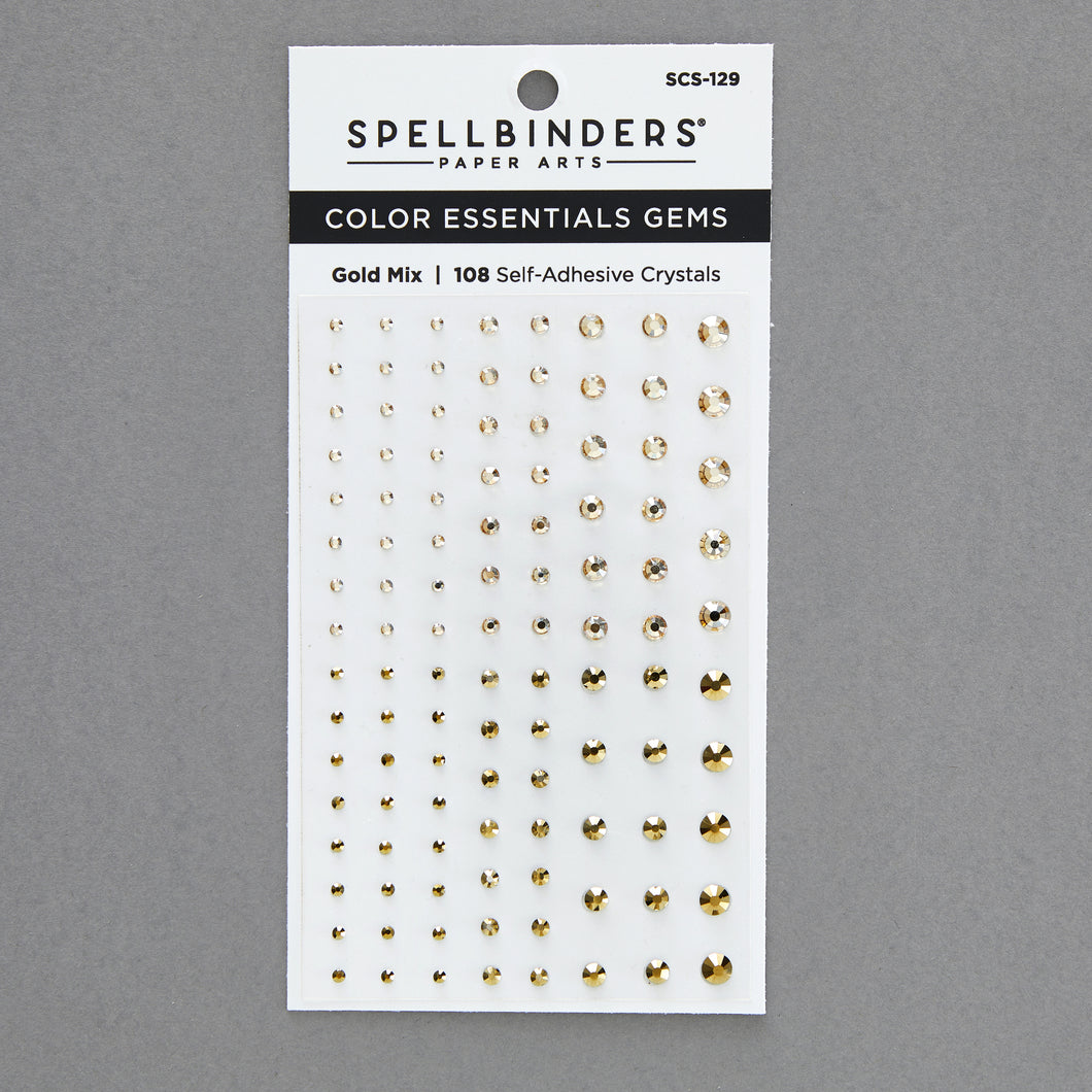 Embellishments: Spellbinders Color Essentials Gems-Gold Mix