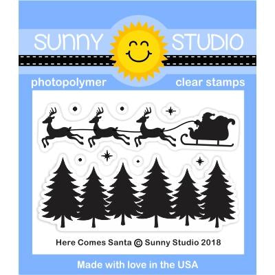 Stamps: Sunny Studio-Here Comes Santa