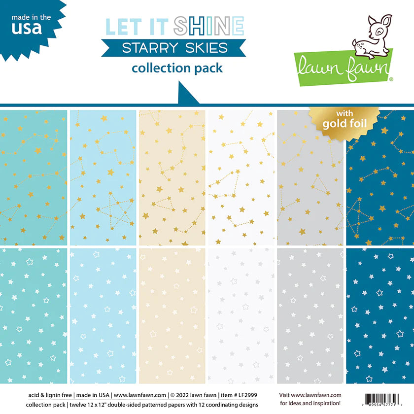 12x12 Paper: Lawn Fawn-Let It Shine Starry Skies Collection Pack