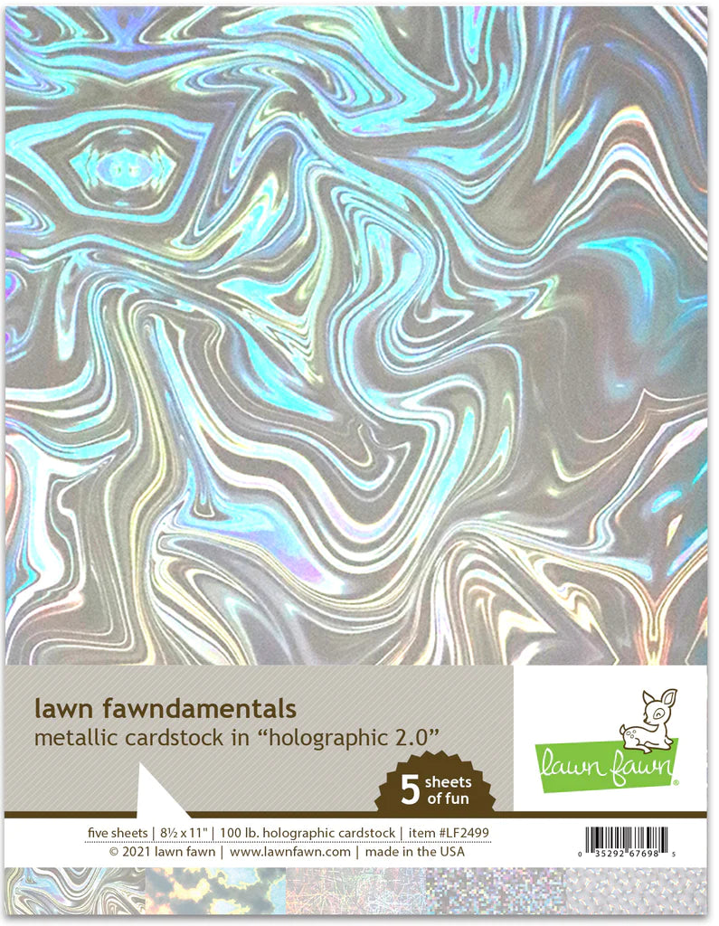 Specialty Paper: Lawn Fawn Metallic Cardstock-Holographic 2.0