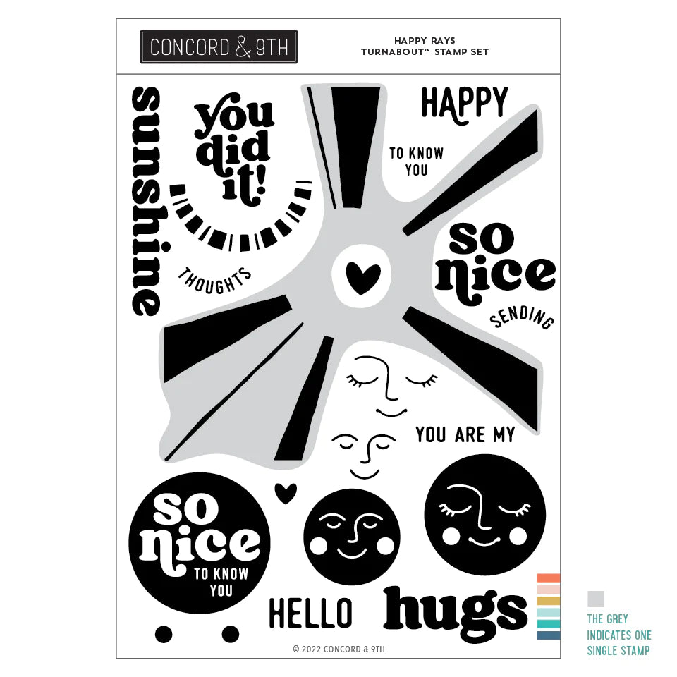 Turnabout™ Products: Concord & 9th-Happy Rays Turnabout™Stamp Set