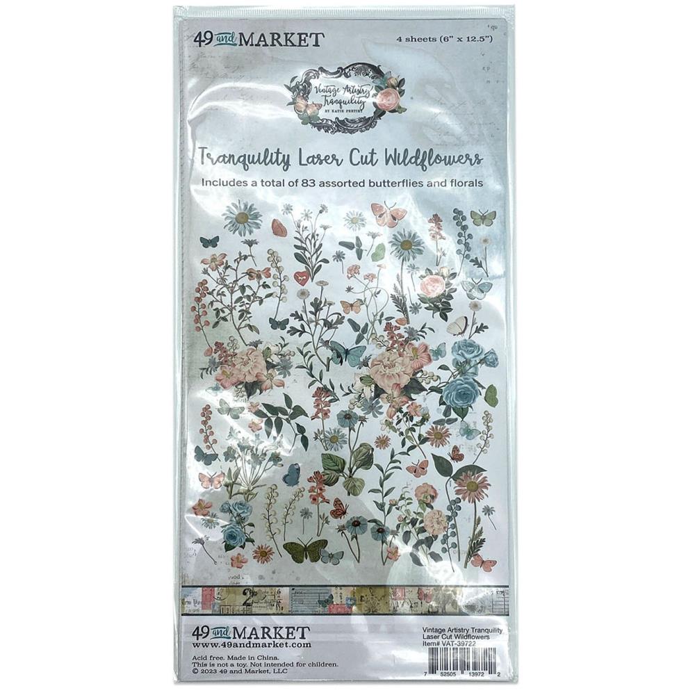 Embellishments: 49 and Market Vintage Artistry Tranquility Laser Cut Outs