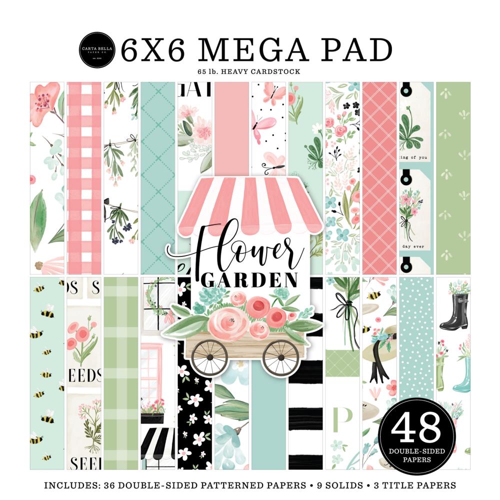 6x6 Paper: Carta Bella Double-Sided Mega Paper Pad 48/Pkg-Flower Garden