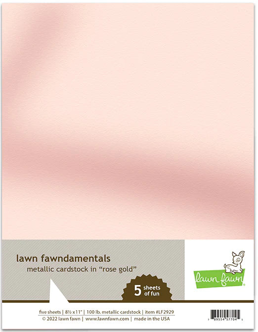 Specialty Paper: Lawn Fawn-Metallic Cardstock-Rose Gold
