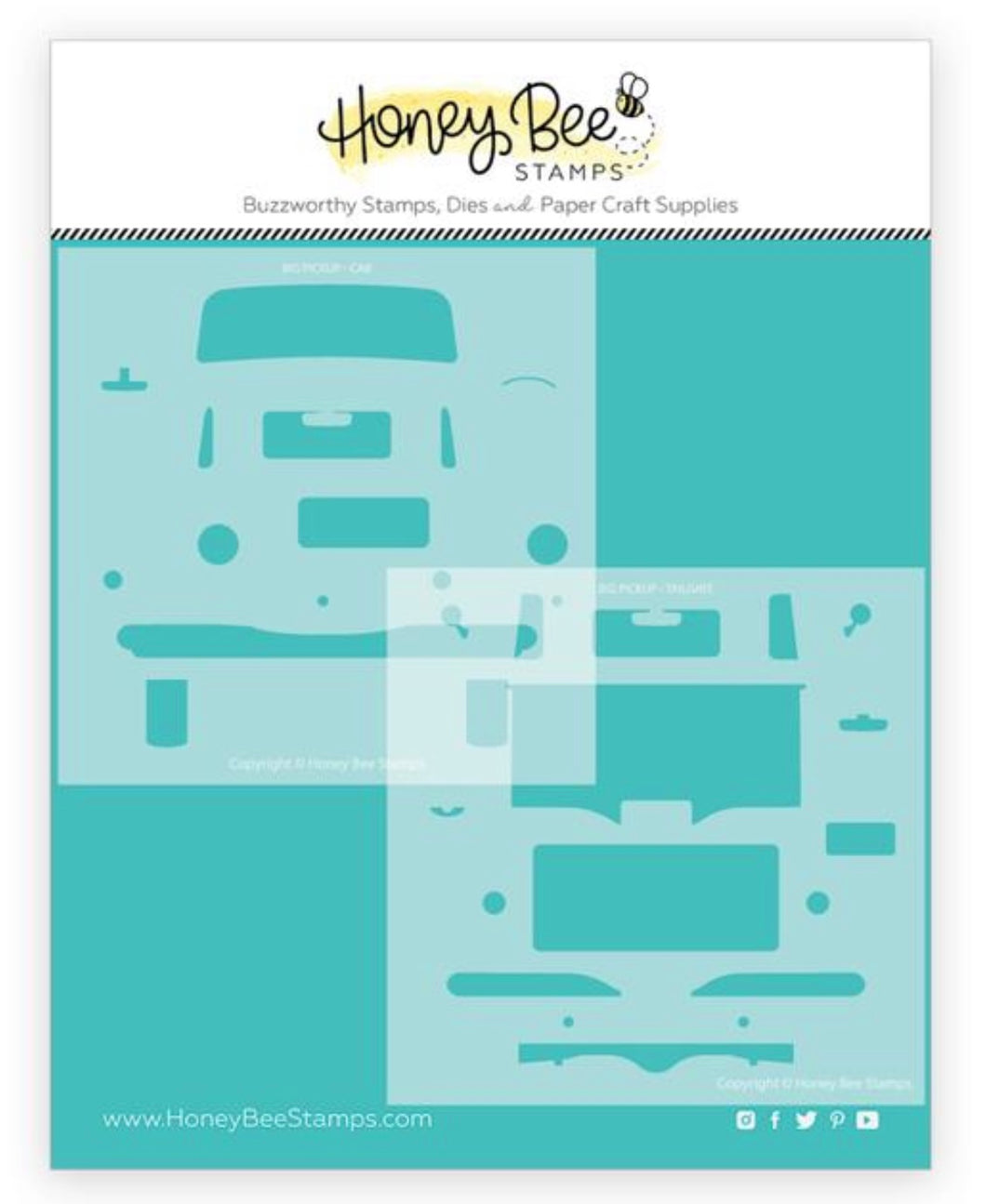 Stencils and Embossing Folders: HoneyBee Stamps-Big Pickup Details