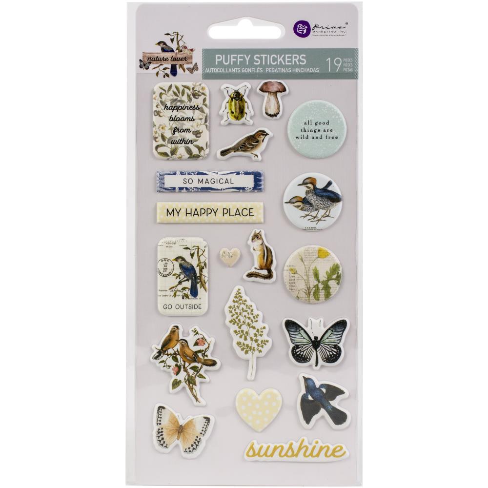 Embellishments: Nature Lover Puffy Stickers 19/Pkg