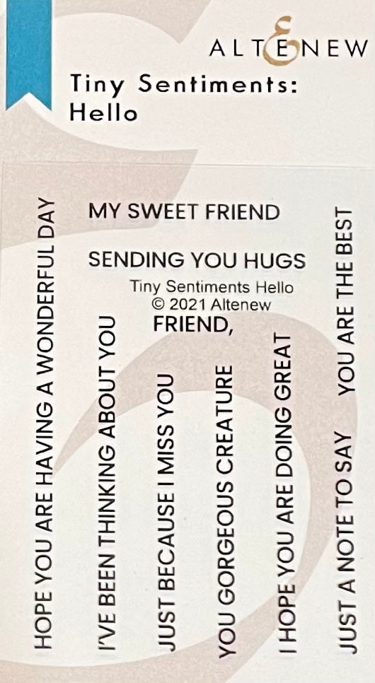 Stamps: Altenew-Tiny Sentiments-Hello