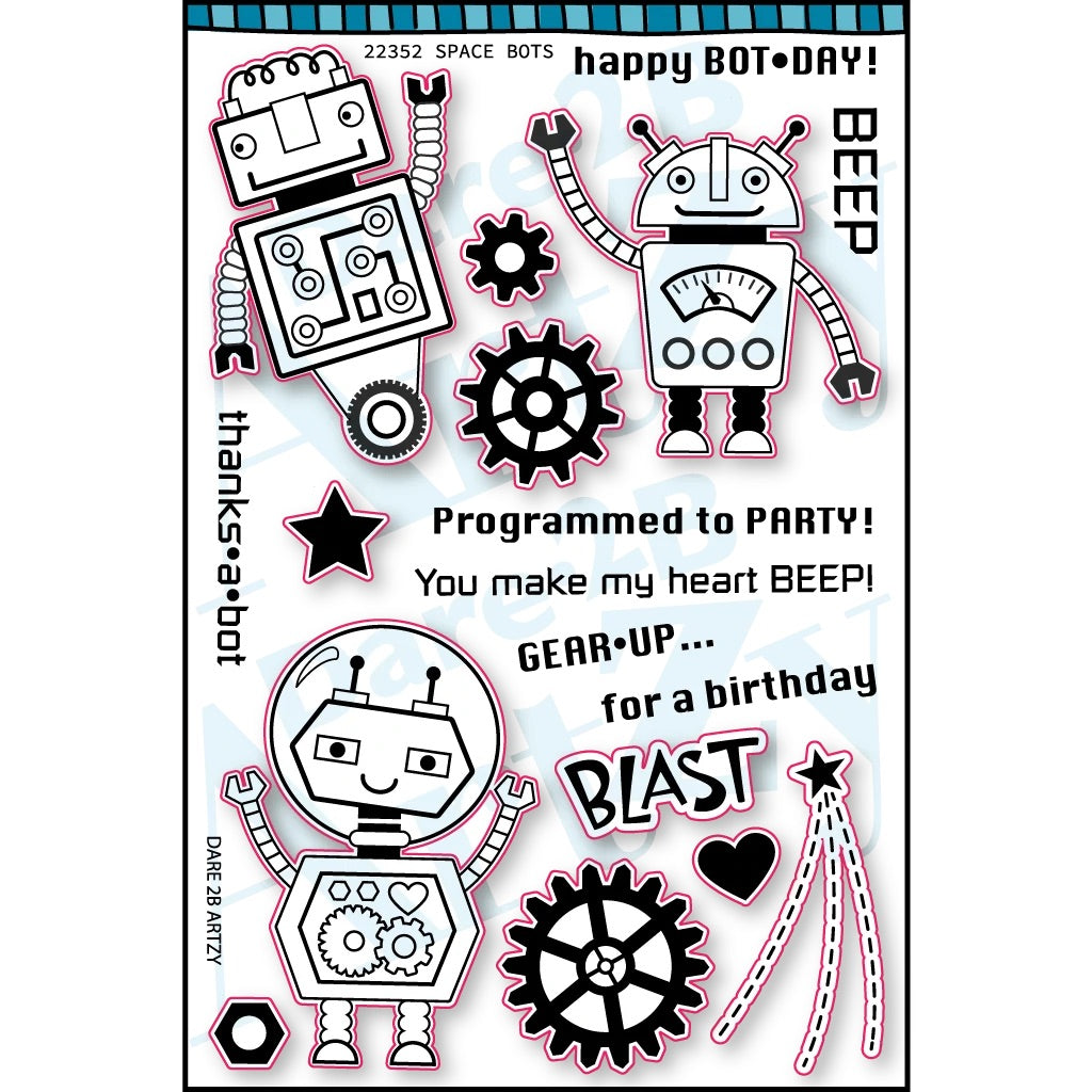 Stamps: Dare 2B Artzy-Space Bots Stamp Set