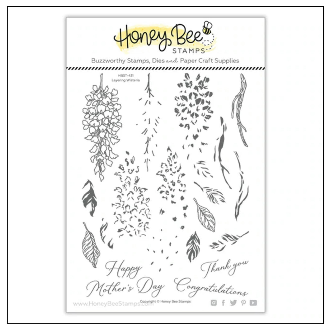 Stamps: Honey Bee Stamps-Layering Wisteria 6x8 Stamp Set