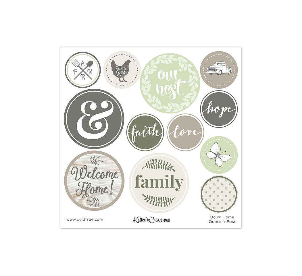 Embellishments: Keller’s Creations-Down Home Quote It Fast