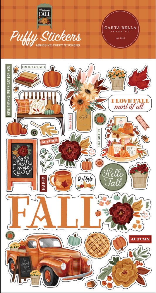 Embellishments: Carta Bella-Puffy Stickers-Welcome Fall