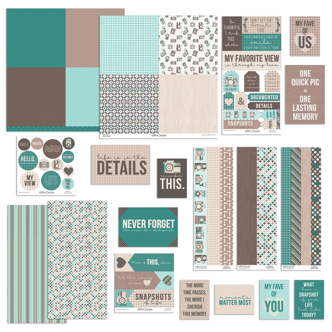 Scrapbook Page Layout Kits: Keller’s Creations-Snapshots Assortment Pack