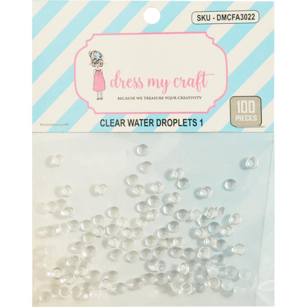 Embellishments: Dress My Craft-Clear Water Droplets-4mm-100 package