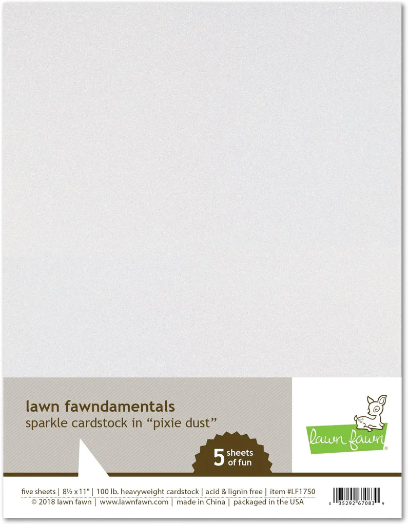 Specialty Paper: Lawn Fawn Sparkle Cardstock-Pixie Dust