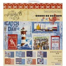 Load image into Gallery viewer, 8x8 Paper: Graphic 45 Double-Sided Paper Pad 8&quot;X8&quot; 24/Pkg-Graphic 45-Catch Of The Day Papercrafting Paper
